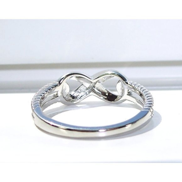 925 STERLING SILVER Dainty Infinity Ring - Picture 8 of 15
